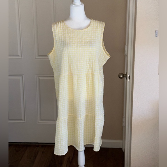 chloe+rene Dresses & Skirts - Chloe + Rene Yellow Plaid Dress Size XL